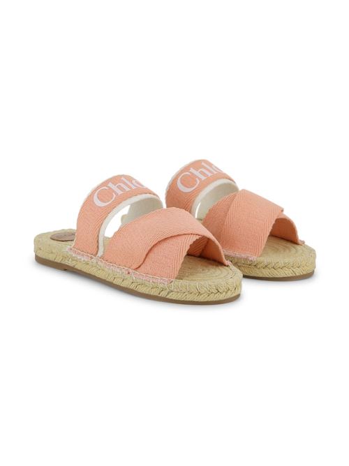 Ciabatte bambina Chloé rosa con fasce incrociate Chloe' Kids | C2088543A